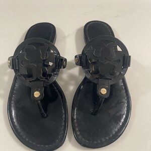 Tory Burch Black Miller Sandals Sleek Minimalist Design